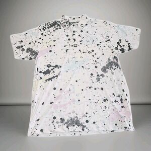 Greater Half Polo‎ Shirt Mens M White Galaxy Paint Splatter Pattern